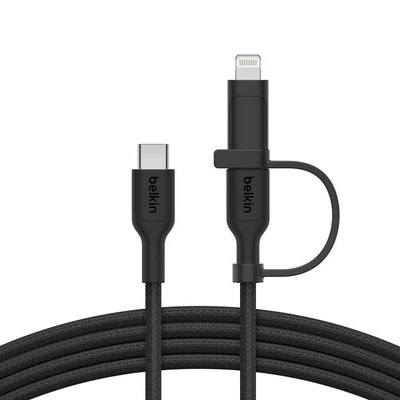 Kép 5/5 - Belkin BoostCharge Pro 2-in-1 Cable with USB-C and Lightning Connector 1,5m Black
