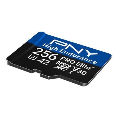 Kép 3/7 - PNY 256GB microSDXC Pro Elite High Endurance Class 10 U3 V30 A2 + adapterrel