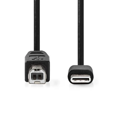 Kép 2/3 - Nedis USB-C - USB- B USB Cable 1m Black