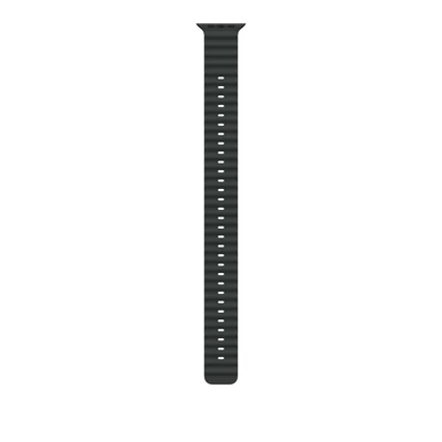 Apple Watch 49mm Band:  Black Ocean Band Extension - Natural Titanium Finish