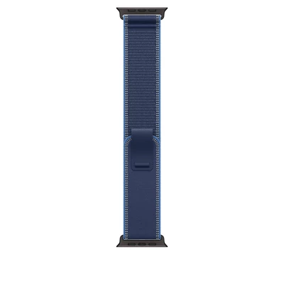 Apple Watch 49mm Loop:  Blue/Bright Blue Trail Loop - S/M - Black Titanium Finish