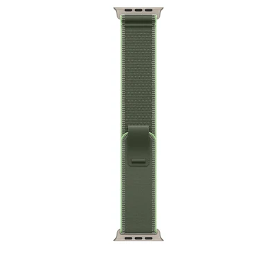 Apple Watch 49mm Loop:  Green/Neon Trail Loop - S/M - Natural Titanium Finish