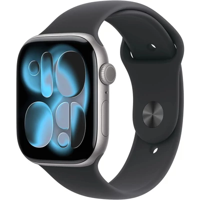 Apple Watch S11 GPS 46mm Space Grey Aluminium Case with Black Sport Band - S/M