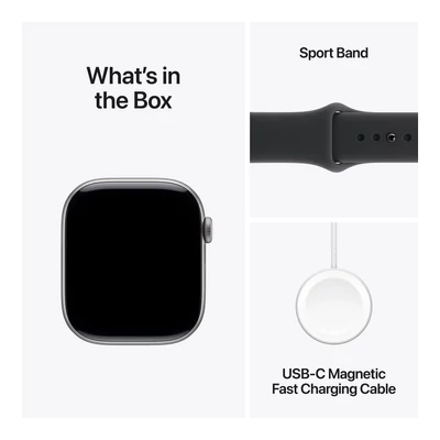Kép 3/5 - Apple Watch S11 GPS 46mm Space Grey Aluminium Case with Black Sport Band - S/M