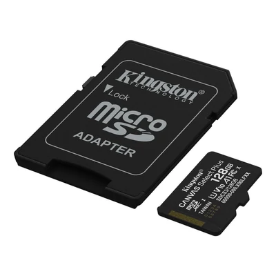 Kép 2/3 - Kingston 128GB microSDXC Canvas Select Plus Gen3 Class 10 UHS-1 A1 V10 + adapterrel