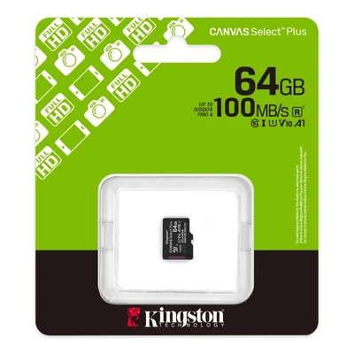 Kép 3/3 - Kingston 64GB microSDXC Canvas Select Plus Gen3 Class 10 UHS-1 A1 V10 adapter nélkül