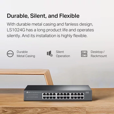 Kép 10/12 - TP-Link LS1024G 24-Port Gigabit Desktop/Rackmount Switch