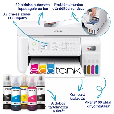 Kép 2/10 - Epson Ecotank L5316 színes tintasugaras A4 4in1 MFP, ADF, Ethernet, WIFI