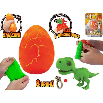 Crazy Dino Tojás Slime dinoszaurusszal és gyűrűvel