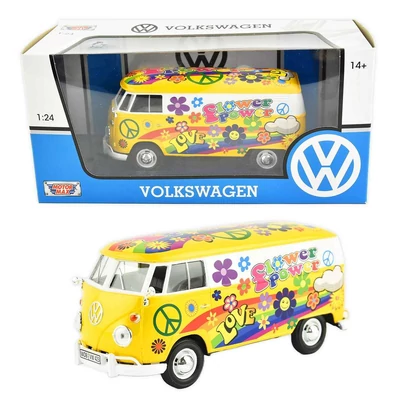 MotorMax Volkswagen T2 Love Flower Power fém autó 1:24 17cm
