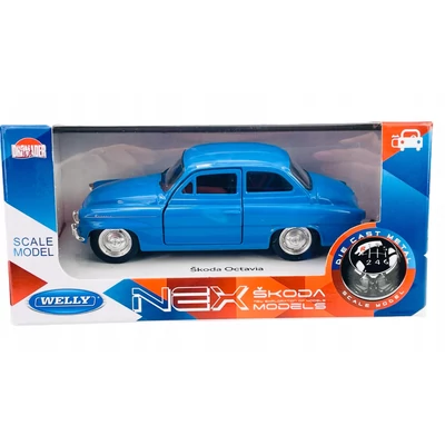 Welly 1959 Škoda Octavia fém és műanyag autó 1:34 kék