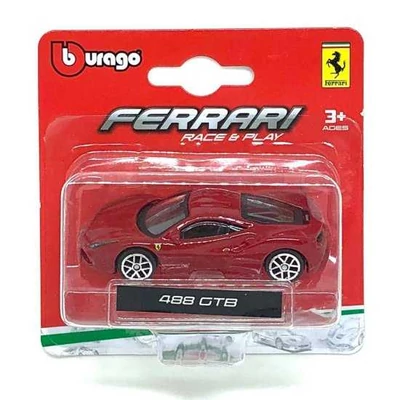 Bburago Race and Play Ferrari 488 GTB piros fém autó 1:64