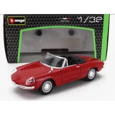 Bburago 1966 Alfa Romeo Duetto 1600 Spider Open fém autó 1:32 piros