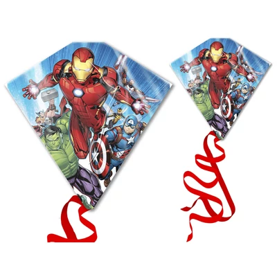 Kép 2/3 - Avengers és pókember gyémánt alakú műanyag sárkány 58x56cm 2db-os
