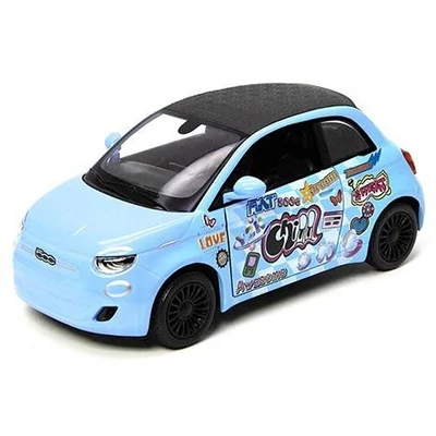 Kinsmart Fiat 500e Livery Edition fém autó nyitható ajtókkal 1:28 (többféle)