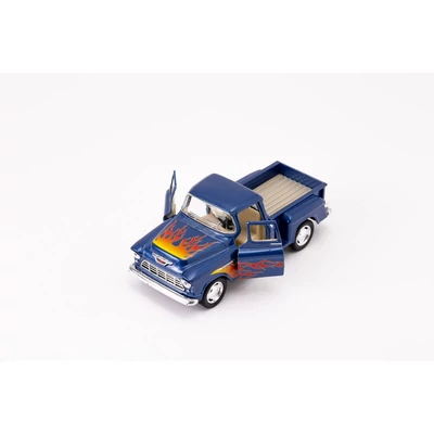 Kép 6/9 - Kinsmart 1955 Chevy Stepside Pickup fém autó nyitható ajtókkal 1:32 (többféle)
