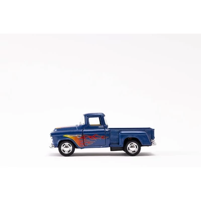 Kép 7/9 - Kinsmart 1955 Chevy Stepside Pickup fém autó nyitható ajtókkal 1:32 (többféle)
