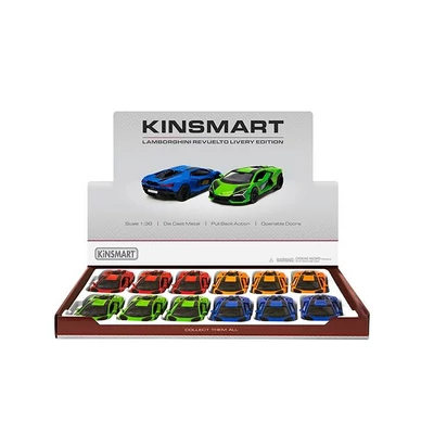 Kép 2/3 - Kinsmart Lamborghini Revuelto Livery Edition fém autó nyitható ajtókkal 1:32 (többféle)