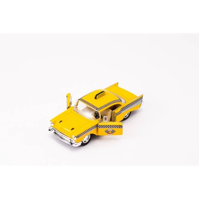 Kép 3/6 - Kinsmart 1957 Chevrolet Bel Air (taxi) fém autó nyitható ajtókkal 1:40 (többféle)