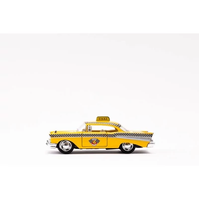 Kép 4/6 - Kinsmart 1957 Chevrolet Bel Air (taxi) fém autó nyitható ajtókkal 1:40 (többféle)