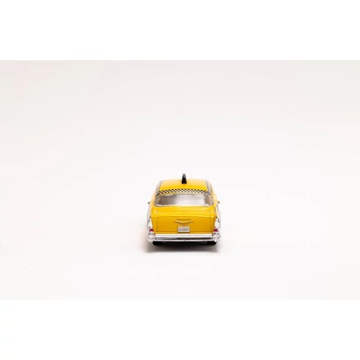 Kép 5/6 - Kinsmart 1957 Chevrolet Bel Air (taxi) fém autó nyitható ajtókkal 1:40 (többféle)