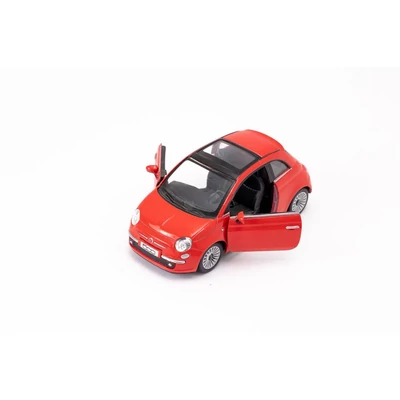 Kép 6/9 - Kinsmart 2007 Fiat 500 fém autó nyitható ajtókkal 1:28 (többféle)