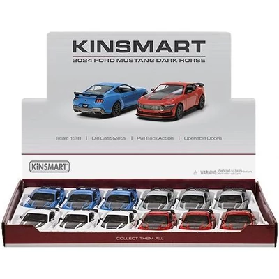 Kép 2/3 - Kinsmart 2024 Ford Mustang Dark Horse fém autó nyitható ajtókkal 1:38 (többféle)