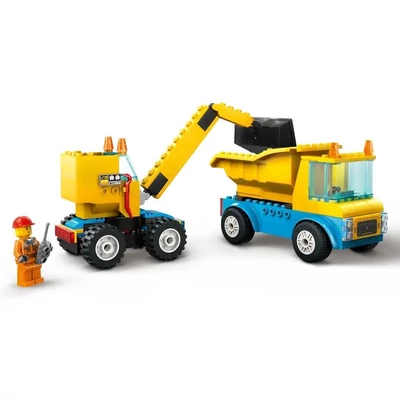 Kép 2/2 - LEGO City - Építőipari teherautók és bontógolyós daru (60391)