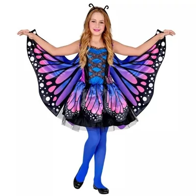 Widmann - kék pillangó jelmez szárnyakkal 158cm (09848)