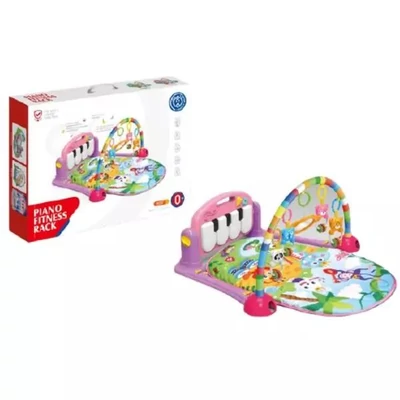 Manyuk Toys - zenélő babafoglalkoztató szőnyeg zongorával rózsaszín (HE0604)