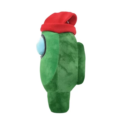 Kép 3/3 - Among Us plüss figura 30 cm - zöld, beanie sapkás