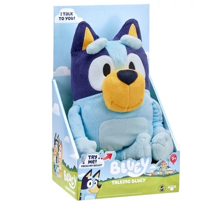 Plüss figura, el., Bluey, 3 nyelven beszél, énekel, 33 cm, 18x31 cm dob.