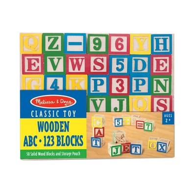 Kép 2/4 - Melissa & Doug Fa készségfejlesztő játék, ABC és számok