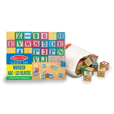 Kép 3/4 - Melissa & Doug Fa készségfejlesztő játék, ABC és számok