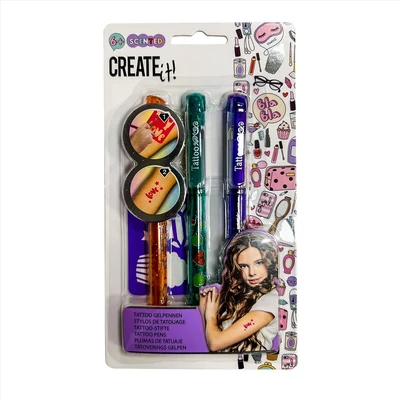 Kép 3/3 - Canenco Create It! Tetováló zseléstoll szett 3 db-os, sablonnal (2 féle)