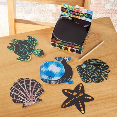 Kép 3/3 - Melissa & Doug Kreatív játék, Képkarc, Mini, óceán