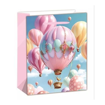 Hőlégballon mintás ajándéktasak - 26 x 32 cm