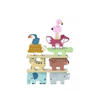 Tooky Toy: Fa toronyépítő játék – Szavanna