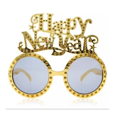 Arany színű partiszemüveg „Happy New Year" felirattal