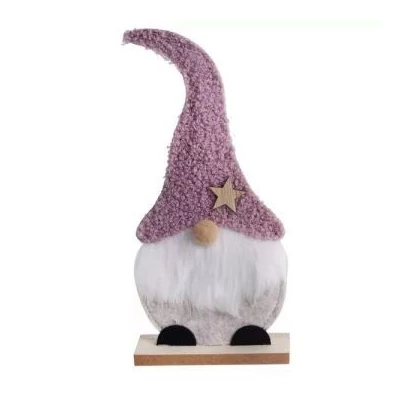 Karácsonyi manó figura talapzattal, fa, 13 x 25 cm - többféle