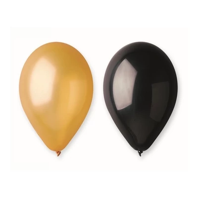 Beauty and Charm: arany és fekete léggömb csomag, 30 cm - 5 db