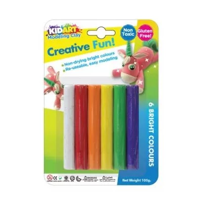 Kid Art: Csillámos, színes modellező gyurma, 6 db-os