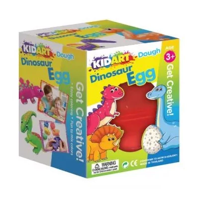 Kid Art: Dinótojás gyurma készlet 4 színű gyurmával és formákkal