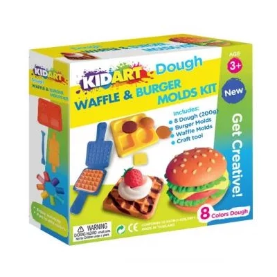 Kid Art: Hamburger és gofri gyurma készlet, 8 színű