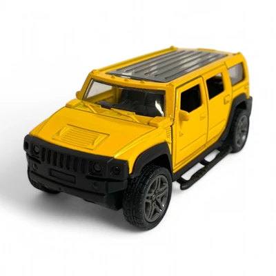 Kép 3/7 - Fém autó, hátrahúzós, ajtónyitós, jeep, Hummer szerû, 3 szín, 11 cm, 12/disp.