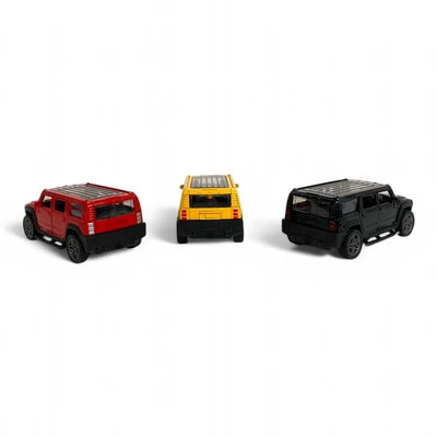 Kép 7/7 - Fém autó, hátrahúzós, ajtónyitós, jeep, Hummer szerû, 3 szín, 11 cm, 12/disp.