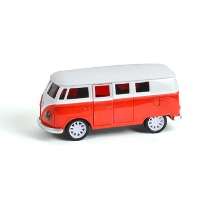 Kép 3/6 - Fém busz, VW, hátrahúzós, ajtónyitós, 3 szín, 13 cm, 16x7 cm dob.