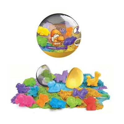Kép 3/3 - Varázshomok, gyurma, gömbben állatsablon, 12 féle, 8 cm, 100 gr., 12/disp. DARABÁRAS!