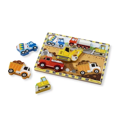 Kép 3/3 - Melissa & Doug Készségfejlesztő játék, Könnyen megfogható puzzle, munkagépek