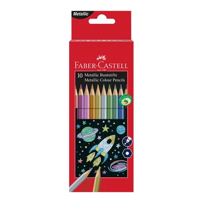 Faber-Castell: színes ceruza készlet, 10 db-os, fémes színek